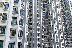 The amazing view of Hong-Kong cityscape full of skyscrapers from the rooftop