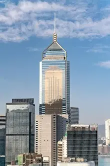 Commercial Hong Prints: The amazing view of Hong-Kong cityscape full of skyscrapers from the rooftop