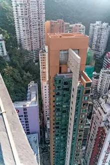 Commercial Hong Prints: The amazing view of Hong-Kong cityscape full of skyscrapers from the rooftop