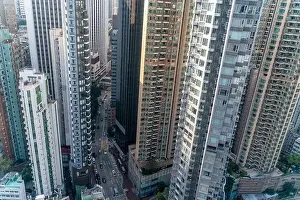 Commercial Hong Prints: The amazing view of Hong-Kong cityscape full of skyscrapers from the rooftop