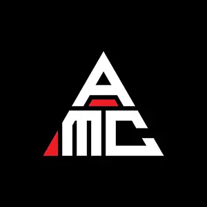 Triangular Prints: AMC triangle letter logo design with triangle shape