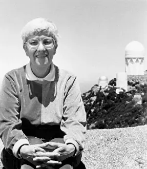 Americans Prints: American astronomer Vera Rubin (1928-2016) with Kitt Peak National Observatory in the background