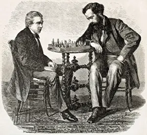 Chessboard Prints: American chess prodigy Paul Morphy