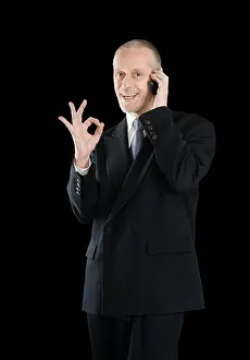 Calling Prints: An amiable businessman in black suit