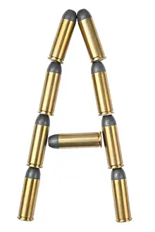 Cartridge Prints: ammunition Alphabet, capital letter A