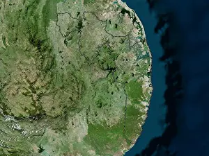 Colombo Prints: Ampara, district of Sri Lanka. High resolution satellite map