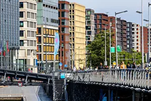 Residential District Prints: Amsterdam, Netherlands, Piet Heinkade, new buildings at Ijhaven