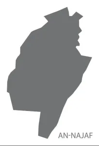 Districts Prints: An-Najaf Iraq map grey illustration silhouette