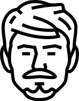 Barber Prints: anchor beard hair style line icon vector illustration
