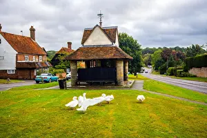 Village Life Prints: Ancient Anglo-Saxon village of Sedlescombe, East Sussex, England