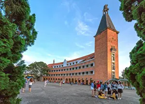 Multi Colored Prints: Ancient architecture of Pedagogical College on day at Da lat