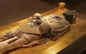 Ancient Egyptian mummy body preserved by mummification