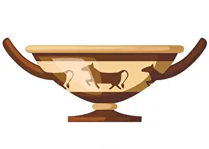 Design Drawing Prints: Ancient Greece kylix drinking cup