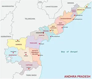 Andhra Pradesh administrative and political map, India