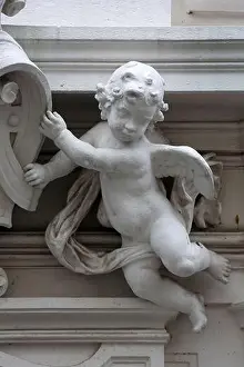 Cupid Prints: Angel, detail from the house of the Knights of the Cross with the Red Star in Vienna