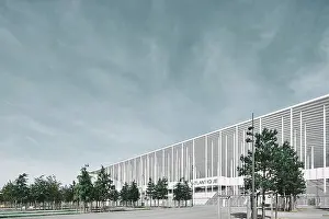 Absence Prints: Angled view of the Nouveau Stade de Bordeaux football stadium, Aquitaine, France