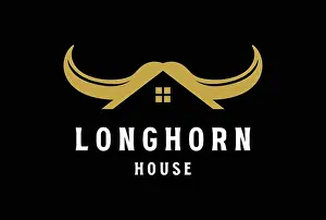 Rent Prints: Angus Cow Ox Bull Bison Buffalo Longhorn House for Bar Saloon or Real Estate Logo Design