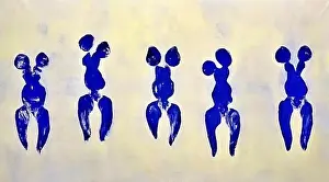 Wall Decor Prints: Anthropometry of the blue period, 1960 (Painting) by artist Yves Klein (1928-1962) French