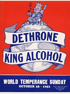 Vintage Poster Prints: Anti-alcohol poster - Dethrone King Alcohol