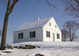 American Civil War Prints: Antietam National Battlefield Maryland Dunker Church in Winter