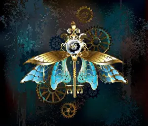 Dial Prints: Antique, jewelry, gold key with white watch