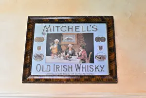 Belfast Prints: Antique metal sign advertising Mitchell's Old Irish whiskey at the Ulster American Folk Park