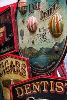 For Sale Prints: Antique wooden signs. Portobello Road. London