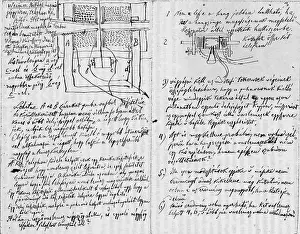 Principles Prints: The Anyos Jedlik manuscript is a historical document created by Hungarian scientist Anyos Jedlik