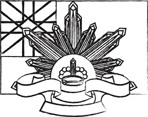 Rising Prints: Anzac day design with australian flag and The Rising Sun Badge over white background
