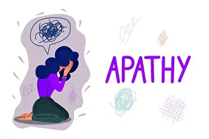 Trouble Prints: Apathy hand drawn banner vector template