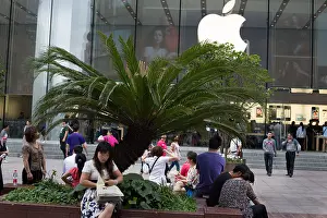 Shoppers Prints: Apple computers store in Nanjing Road area, in Shanghai, China