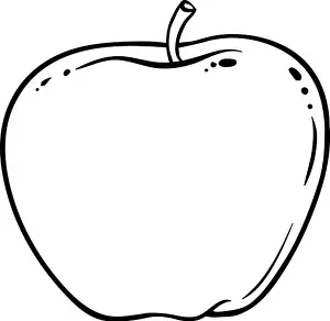 Handdrawn Prints: Apple Fruit Isolated Outline Illustration