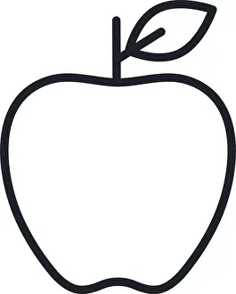 Minimalistic Prints: Apple icon. Vector linear icon