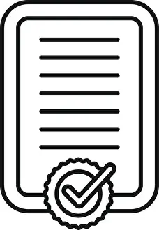 Approved Prints: Approved list registration icon outline vector. Business digital bank. Factor two vote