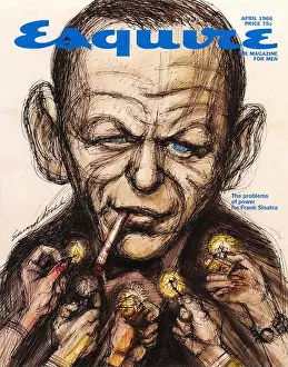 Covers Prints: April 1966 Esquire magazine cover- Frank Sinatra.George Lois Design