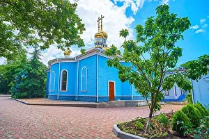 Urban Culture Prints: The apse of the scenic blue church of Archangel Michael Nunnery, Odessa, Ukraine