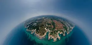 Alberobello Prints: Apulia Italy blue Sea summer Coastline Drone 360 vr