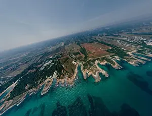 Alberobello Prints: Apulia Italy blue Sea summer Coastline Drone 360 vr