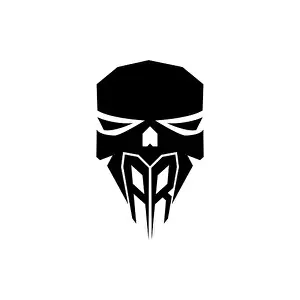 AR Initial ESport gaming logo. Modern head Skull shape template vector logo