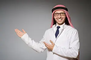 White Work Prints: Arab doctor in diversity concept