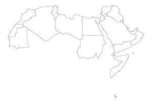 Oman Prints: Arab World states political map