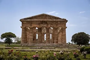 Motel Prints: Archaeological Park Paestum historical ruins of temples of Roman times Campania Salerno Italy