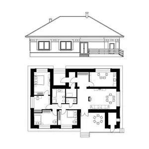 European American Prints: Architectural project of a house