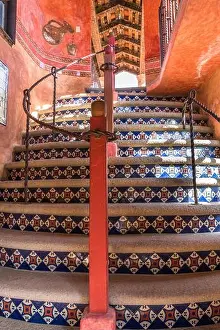 Mesoamerica Prints: Architectural detail in a Spanish colonial-style building in Ocosingo, Chiapas, Mexico