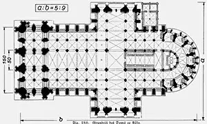 Cologne Cathedral Prints: architecture, floor plans, Cologne Cathedral