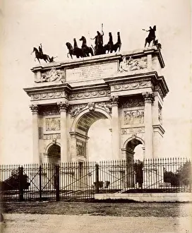 Historical Site Prints: The Arco della Pace in Milan, designed by architect Luigi Cagnola