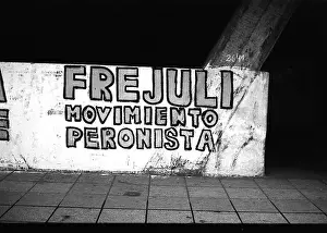 Dictator Prints: ARG 255A Mar Del Plata Argentina 1973 FREJULI Movimiento Peronista presidential campaign wall painting
