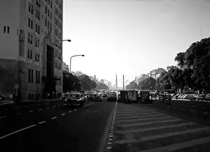 Dictator Prints: ARG 264A Buenos Aires Argentina 1973 9th July Avenue and the Obelisk city centre traffic scene