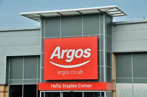 Superstore Prints: Argos retail store at Staples Corner Retail Park, London, UK