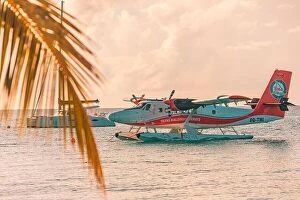 Images Dated 2nd June 2019: Ari Atoll, Maldives - 05.05.2018 - Sea plane at tropical beach resort